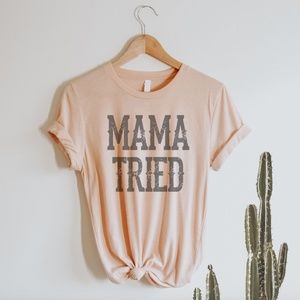 Mama Tried Graphic Tee in Peach